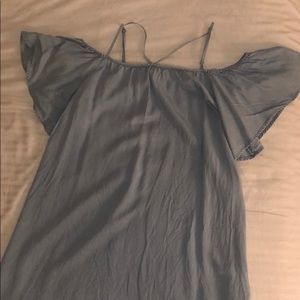 Forever 21 Light Blue Jean Off-Shoulder